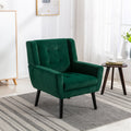 Modern Soft Velvet Material Ergonomics Accent Chair Living Room Chair Bedroom Chair Home Chair With Black Legs For Indoor Home Retro Green Foam Upholstered