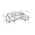 Mega Right Sectional Sofa With Footrest, Convertible Corner Sofa With Armrest Storage, Living Room And Apartment Sectional Sofa, Right Chaise Longue And Grey Black Foam Fabric