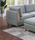 Living Room Furniture Corner Wedge Light Grey Dorris Fabric 1Pc Cushion Wedge Sofa Wooden Legs Light Grey Primary Living Space Contemporary,Transitional Fabric