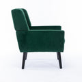 Modern Soft Velvet Material Ergonomics Accent Chair Living Room Chair Bedroom Chair Home Chair With Black Legs For Indoor Home Retro Green Foam Upholstered