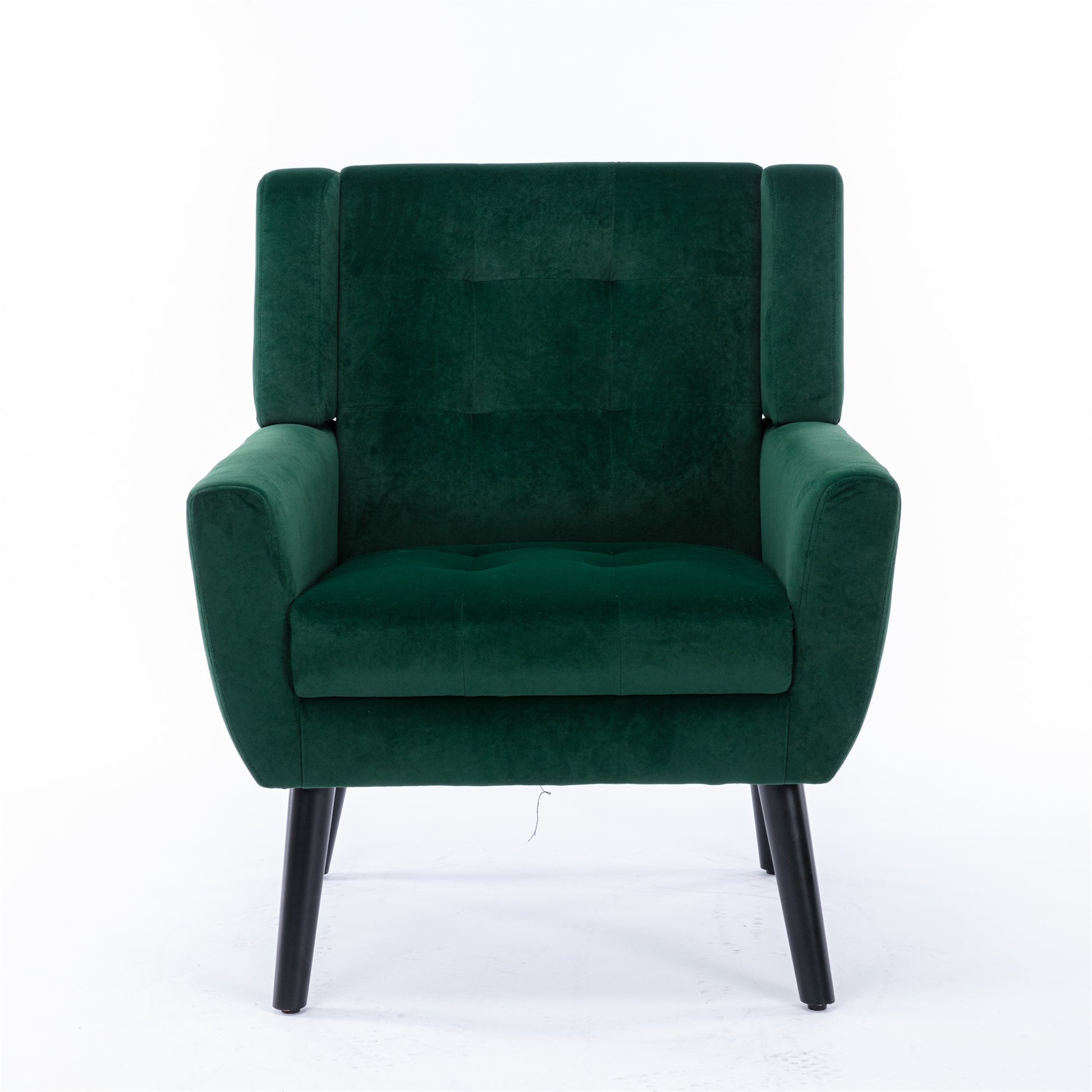 Modern Soft Velvet Material Ergonomics Accent Chair Living Room Chair Bedroom Chair Home Chair With Black Legs For Indoor Home Retro Green Foam Upholstered