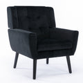Modern Soft Velvet Material Ergonomics Accent Chair Living Room Chair Bedroom Chair Home Chair With Black Legs For Indoor Home Black Foam Upholstered