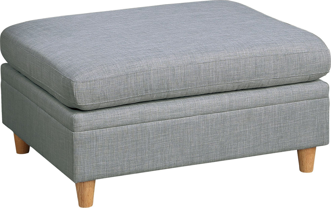 Living Room Furniture Ottoman Light Grey Dorris Fabric 1Pc Cushion Ottomans Wooden Legs Light Grey Primary Living Space Grey Modern,Transitional Rectangle Fabric