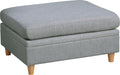Living Room Furniture Ottoman Light Grey Dorris Fabric 1Pc Cushion Ottomans Wooden Legs Light Grey Primary Living Space Grey Modern,Transitional Rectangle Fabric