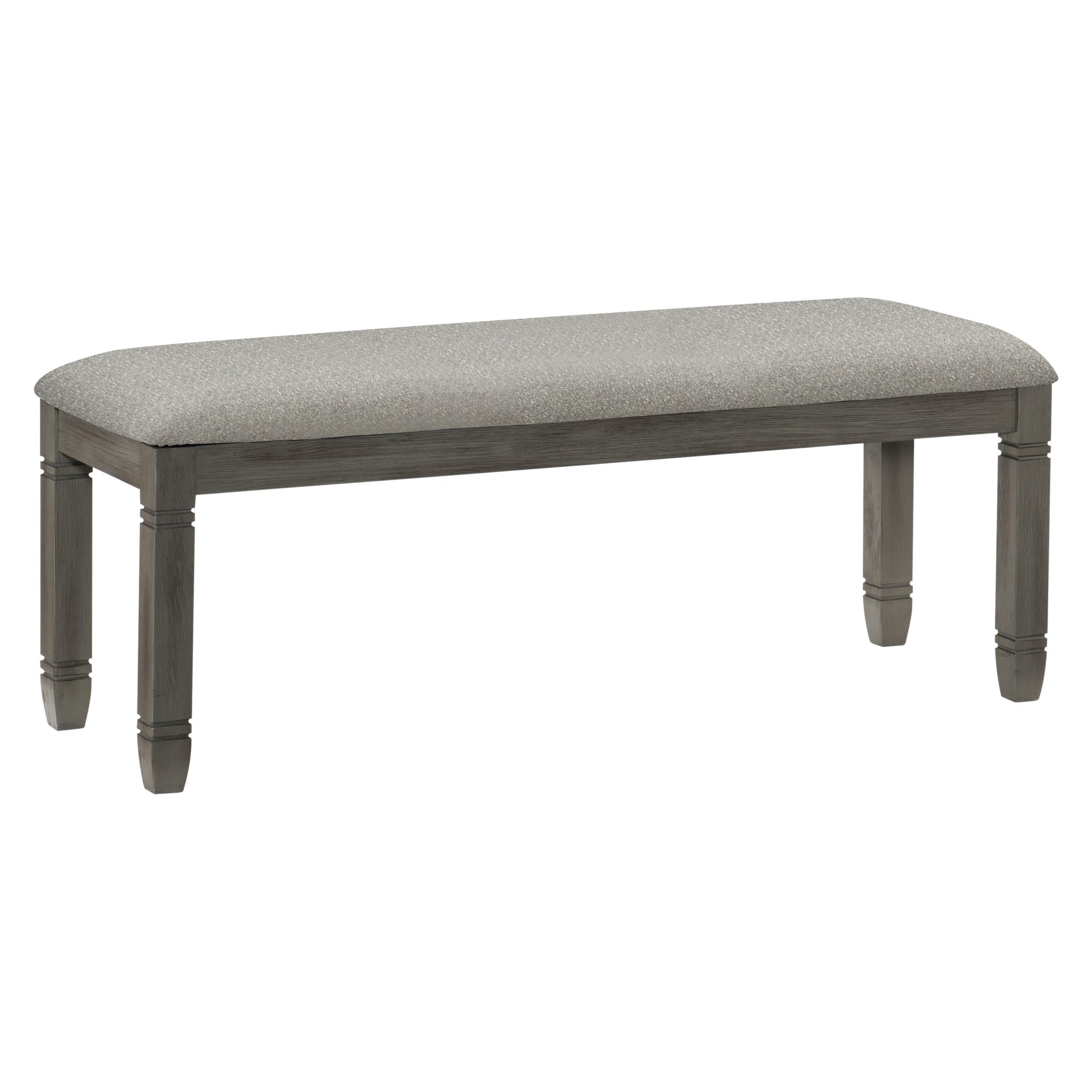 Antique Gray And Coffee Finish 6Pc Dining Set Table W 6X Drawers Upholstered Bench 4X Side Chairs Casual Country Style Dining Room Furniture Wood Wood Antique Gray Seats 6 Wood Dining Room 72 Inches Rectangular Dining Table With Chair And Bench Solid
