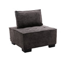 Coolmore Modern Upholstered Chair Leisure Sofa Lazy Sofa Plastic Legs And Pillow Removable Armless Accent Chair For Living Room,Bedroom,Office Grey Linen Grey Foam Linen