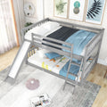 Full Over Full Bunk Bed With Convertible Slide And Ladder, Gray Gray Pine