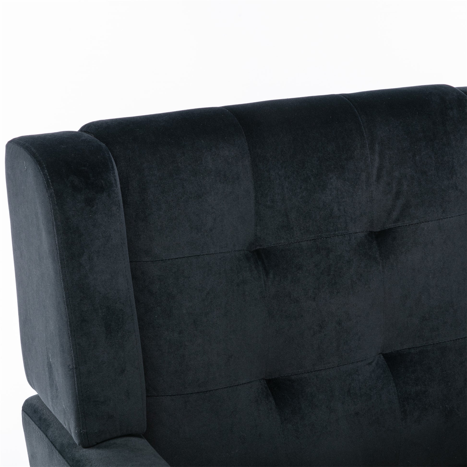 Modern Soft Velvet Material Ergonomics Accent Chair Living Room Chair Bedroom Chair Home Chair With Black Legs For Indoor Home Black Foam Upholstered