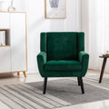 Modern Soft Velvet Material Ergonomics Accent Chair Living Room Chair Bedroom Chair Home Chair With Black Legs For Indoor Home Retro Green Foam Upholstered