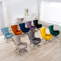 Velvet Fabric Padded Seat Rocking Chair With High Backrest And Armrests Black Foam Upholstered