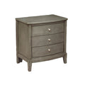 Bedroom Furniture 3 Drawers Nightstand Gray Finish Birch Veneer Nickel Hardware Bed Side Table Gray 3 Drawers Bedroom Transitional Solid Wood