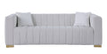 A Modern Channel Sofa Take On A Traditional Chesterfield,White Color,3 Seater White Velvet