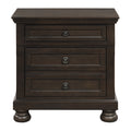 Transitional Design Nightstand Grayish Brown Finish Two Dovetail Drawers Bun Feet Wooden Furniture Brown Mix 2 Drawers Bedroom Traditional,Transitional Wood