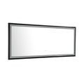 88 In. W X 38 In. H Super Bright Led Bathroom Mirror With Lights, Metal Frame Mirror Wall Mounted Lighted Vanity Mirrors For Wall, Anti Fog Dimmable Led Mirror For Makeup, Horizontal Verti Matte Black Aluminium