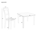 5 Piece Dining Table Set Industrial Wooden Kitchen Table And 4 Chairs For Dining Room Espresso Espresso Solid Wood