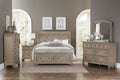 Transitional Bedroom Nightstand With Hidden Drawer Wire Brushed Gray Finish Birch Veneer Wood Bed Side Table Gray 2 Drawers Bedroom Traditional Wood