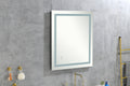 32*24 Led Lighted Bathroom Wall Mounted Mirror With High Lumen Anti Fog Separately Control Dimmer Function White Aluminium