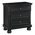 Bedroom Furniture Black Finish Bun Feet Nightstand With Hidden Drawer Casual Transitional Bed Side Table Black 2 Drawers Bedroom Traditional,Transitional Wood