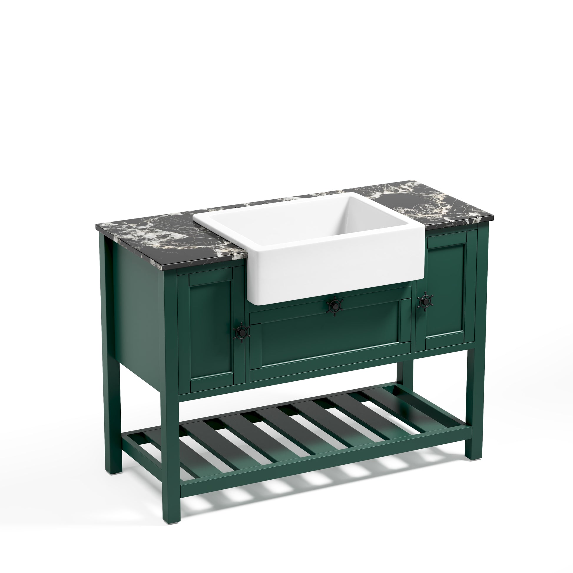 Solid Wood Bathroom Vanities Without Tops 48 In. W X 20 In. D X 33.60 In. Hbathroom Vanity In Green Green Solid Wood