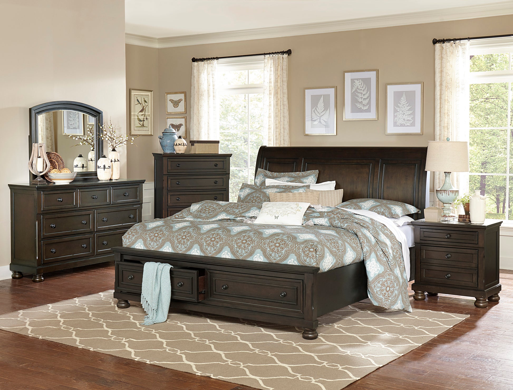 Traditional Design Bedroom Furniture 1Pc Chest Of 5X Drawers Grayish Brown Finish Wooden Furniture Brown Mix 5 Drawers & Above Bedroom Traditional,Transitional Wood