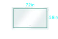 72 In. W X 36 In. H Frameless Led Single Bathroom Vanity Mirror In Polished Crystaln Bathroom Vanity Led Mirror With 3 Color Lights Mirror For Bathroom Wall 60 Inch Smart Lighted Vanity Mirrors Dimm White Aluminium