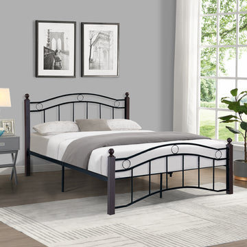 Full Size Metal Bed Frame With Headboard And Footboard Black Metal