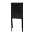 Set Of 4 Metal Frame Chairs Brown Faux Leather Seat Black Metal Finish Dining Side Chairs Brown Dining Room Side Chair Metal