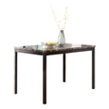 Simple Style Dining Table 1Pc Brown Faux Marble Table Top Black Metal Finish Frame Transitional Dining Furniture Black Dining Room Metal