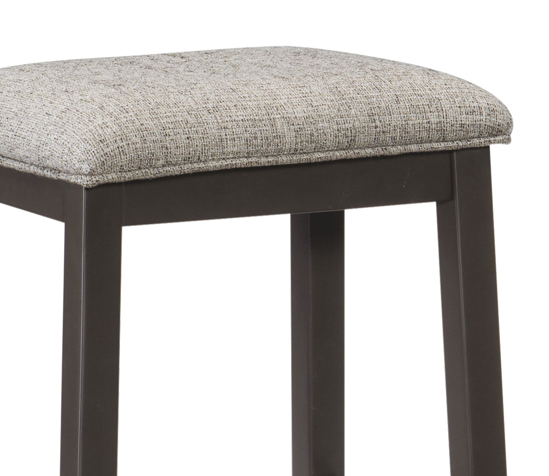 Modern Aesthetic Set Of 2 Counter Height Stool Gunmetal Gray Finish Wood Fabric Covered Padded Seat Gray Dining Room Modern Wood