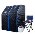 Sojourner Portable Sauna For Home Steam Sauna Tent, Personal Sauna Sauna Heater, Tent, Chair, Remote Included For Home Sauna Enjoy Your Own Personal Spa Black Cotton Cotton