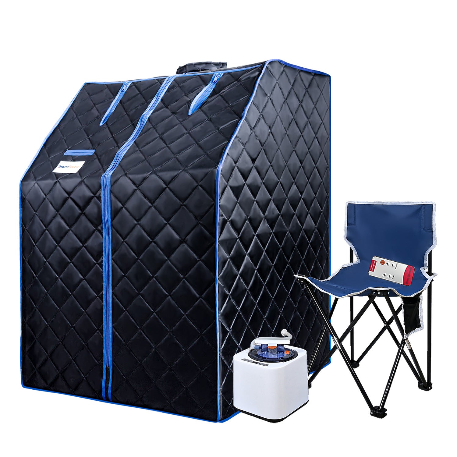 Sojourner Portable Sauna For Home Steam Sauna Tent, Personal Sauna Sauna Heater, Tent, Chair, Remote Included For Home Sauna Enjoy Your Own Personal Spa Black Cotton Cotton
