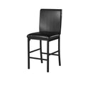 Metal Frame Counter Height Chairs Set Of 4 Brown Faux Leather Seat Black Metal Finish Dining Chairs Brown Dining Room Metal