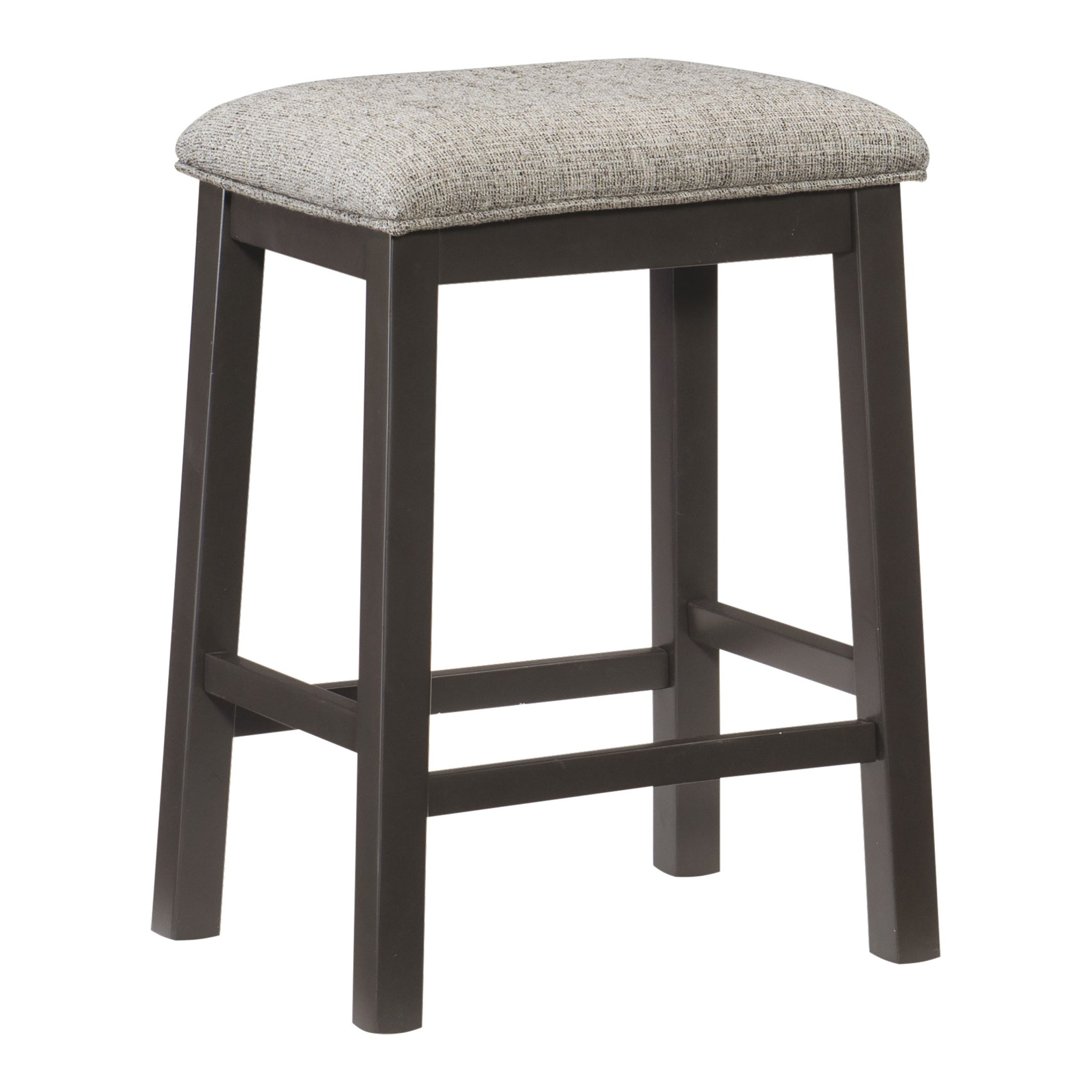 Modern Aesthetic Set Of 2 Counter Height Stool Gunmetal Gray Finish Wood Fabric Covered Padded Seat Gray Dining Room Modern Wood