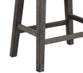 Gray Finish Set Of 2 Counter Height Barstool Black Faux Leather Seat Trim Casual Dining Furniture Gray Dining Room Wood