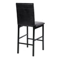 Metal Frame Counter Height Chairs Set Of 4 Brown Faux Leather Seat Black Metal Finish Dining Chairs Brown Dining Room Metal