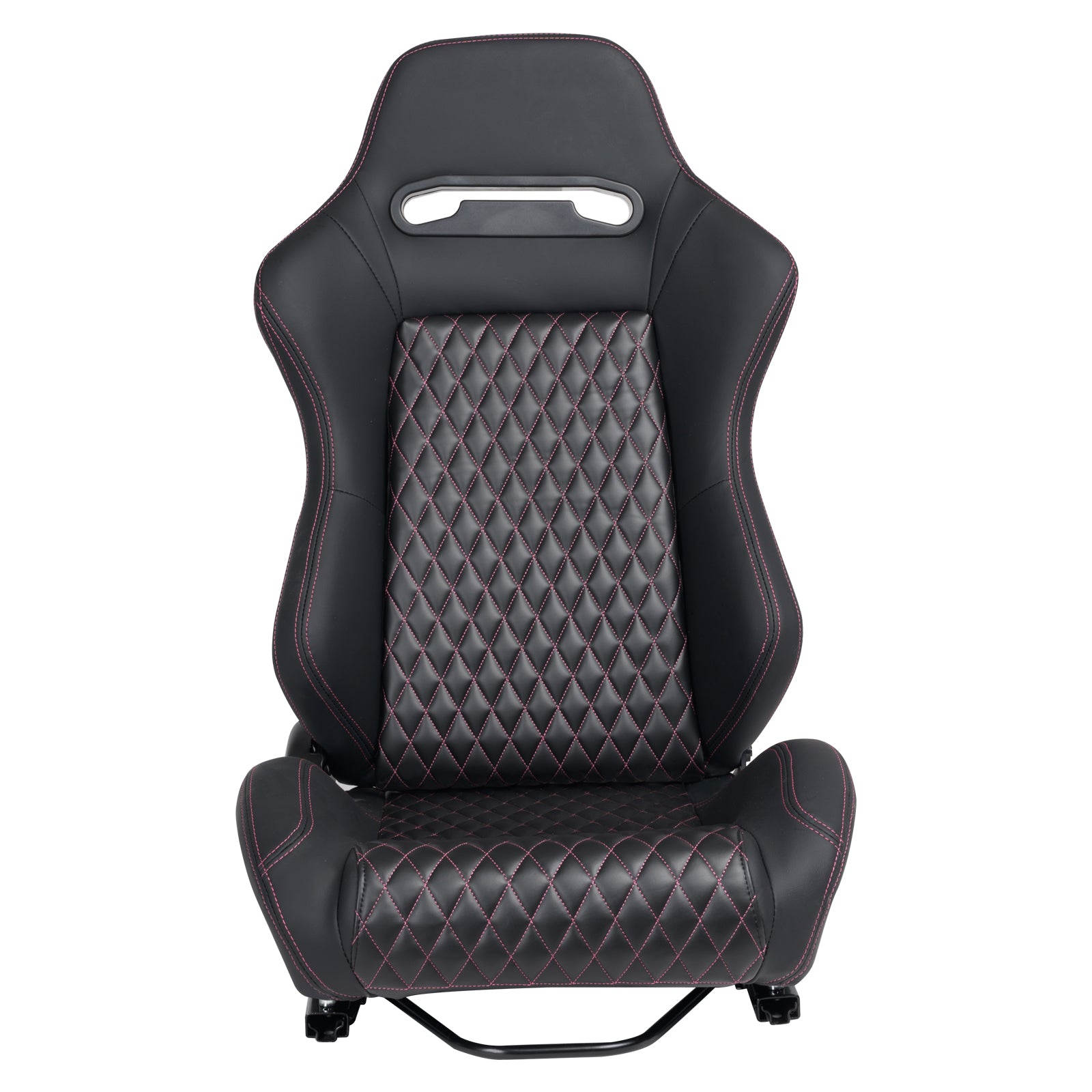 Racing Seat High Quality Pvc With Suade Material Double Slider 2Pcs Black Vinyl