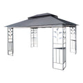 13X10 Outdoor Patio Gazebo Canopy Tent With Ventilated Double Roof And Mosquito Net Detachable Mesh Screen On All Sides ,Suitable For Lawn, Garden, Backyard And Deck,Gray Top Gray Metal