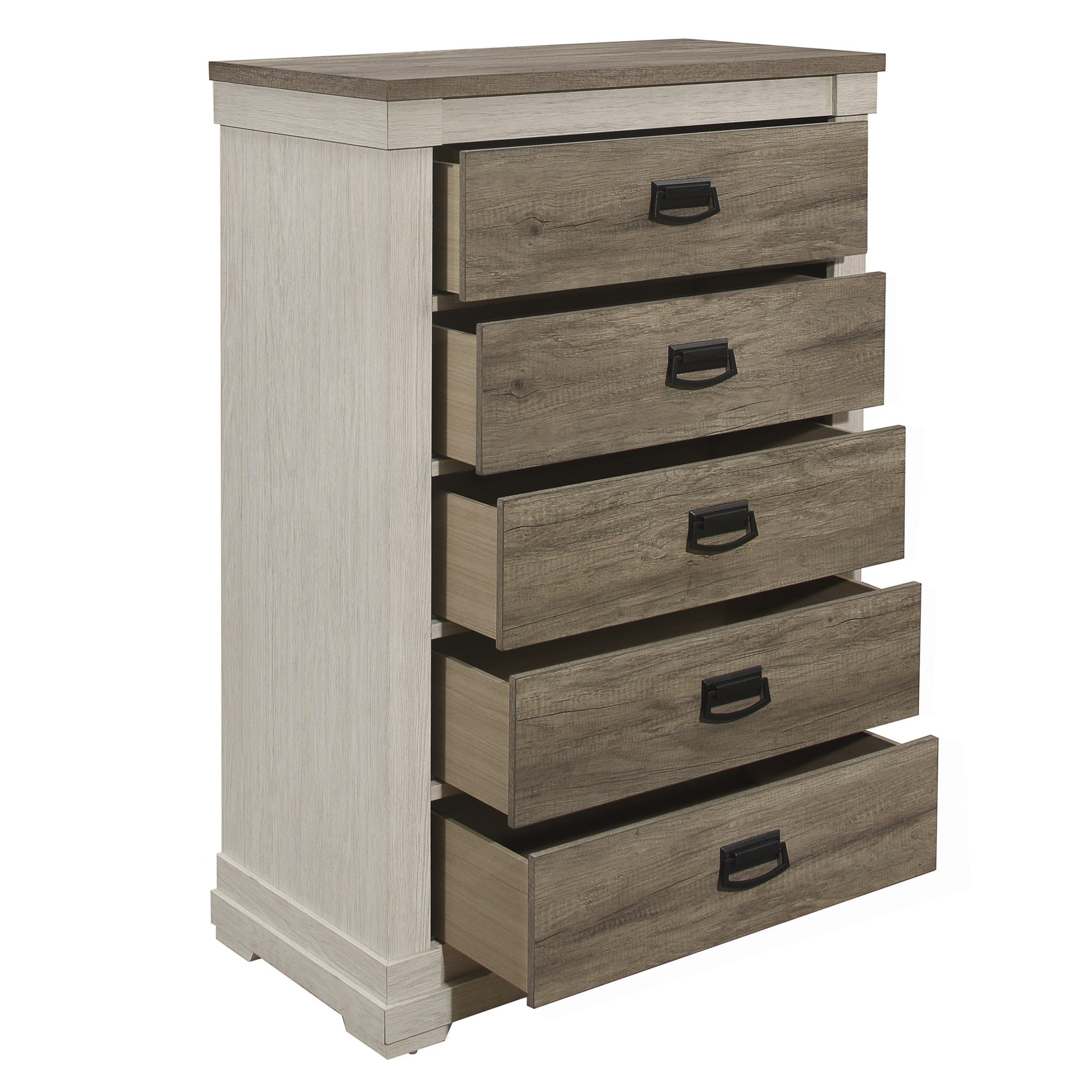 Transitional 1Pc Chest With Storage Drawers Classic Shape Two Tone Look Bedroom Furniture Multicolor Bedroom Wood