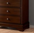 Louis Philippe Style 1Pc Chest Of Drawers Brown Cherry Finish Okume Veneer Bedroom Furniture Brown Mix Bedroom Traditional Wood