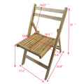 Furniture Slatted Wood Folding Special Event Chair Wood, Set Of 4, Folding Chair, Foldable Style Natural Solid Wood