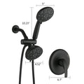 Wall Mounted Dual Function Shower System With Valve Matte Black Abs