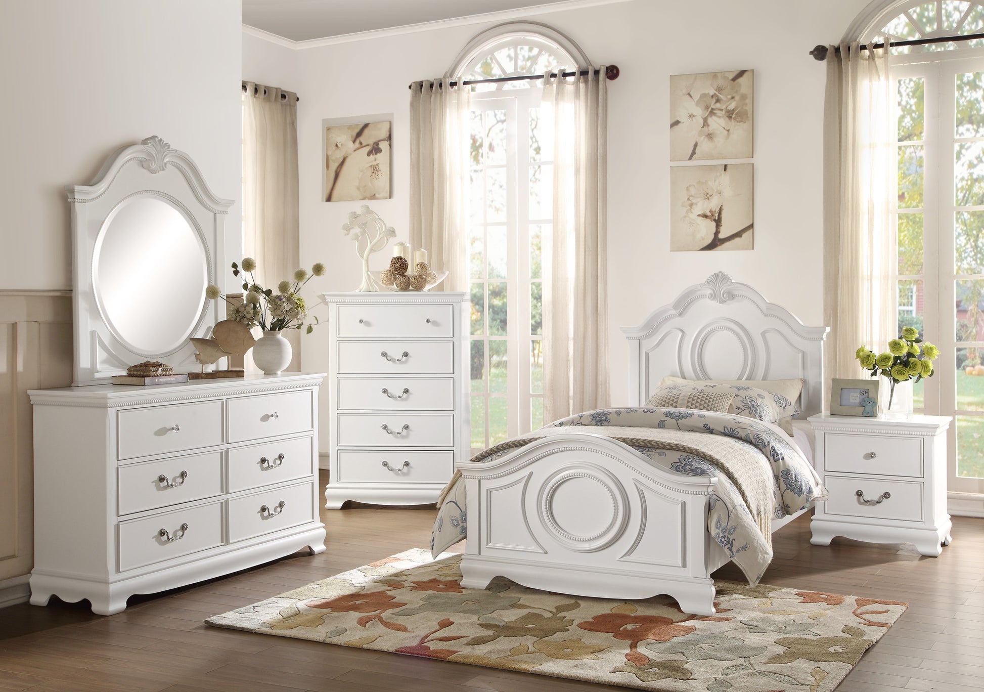 Classic Traditional Style White Finish 1Pc Chest Of 5X Dovetail Drawers Wooden Bedroom Furniture White Bedroom Classic,Traditional Wood