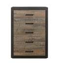 Contemporary Two Tone Finish 1Pc Chest Of Drawers Faux Wood Veneer Bedroom Furniture Multicolor Bedroom Wood