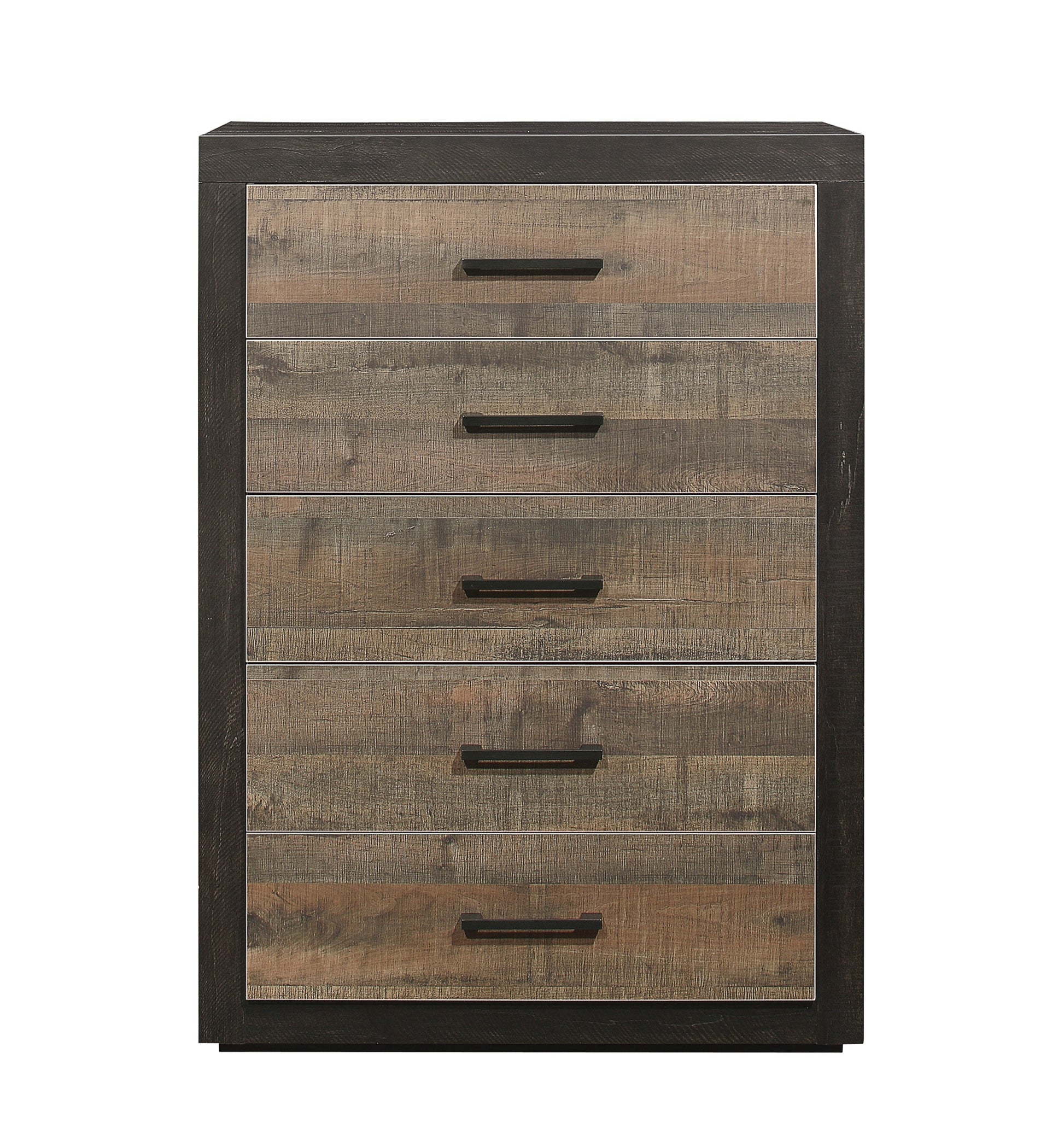 Contemporary Two Tone Finish 1Pc Chest Of Drawers Faux Wood Veneer Bedroom Furniture Multicolor Bedroom Wood