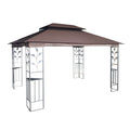 13X10 Outdoor Patio Gazebo Canopy Tent With Ventilated Double Roof And Mosquito Net Detachable Mesh Screen On All Sides ,Suitable For Lawn, Garden, Backyard And Deck,Brown Top Brown Metal