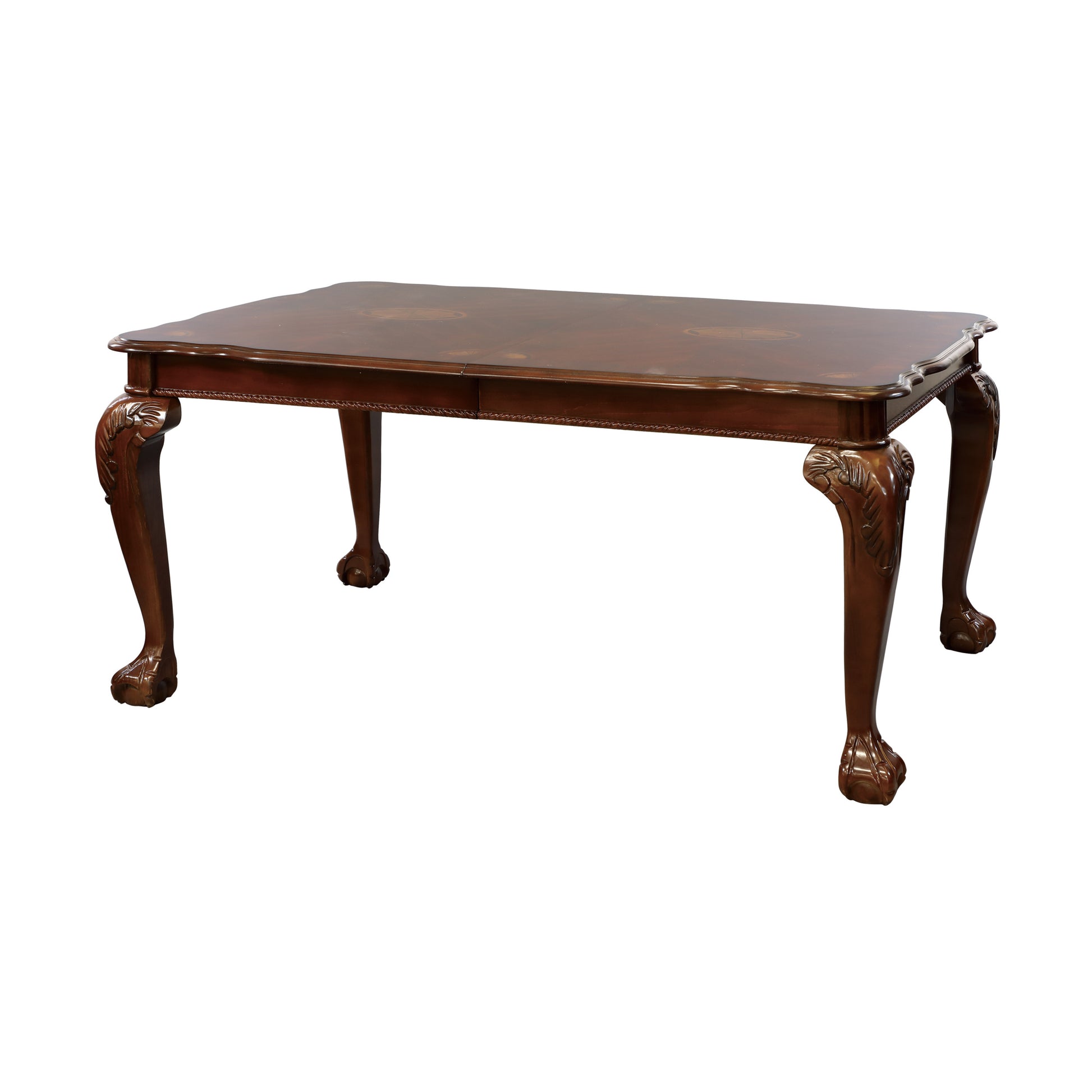 Elegant Design Dark Cherry Finish Dining Table With Removable Extension Leaf Cherry Veneer Wood Dining Furniture Brown Mix Dining Room Traditional Wood