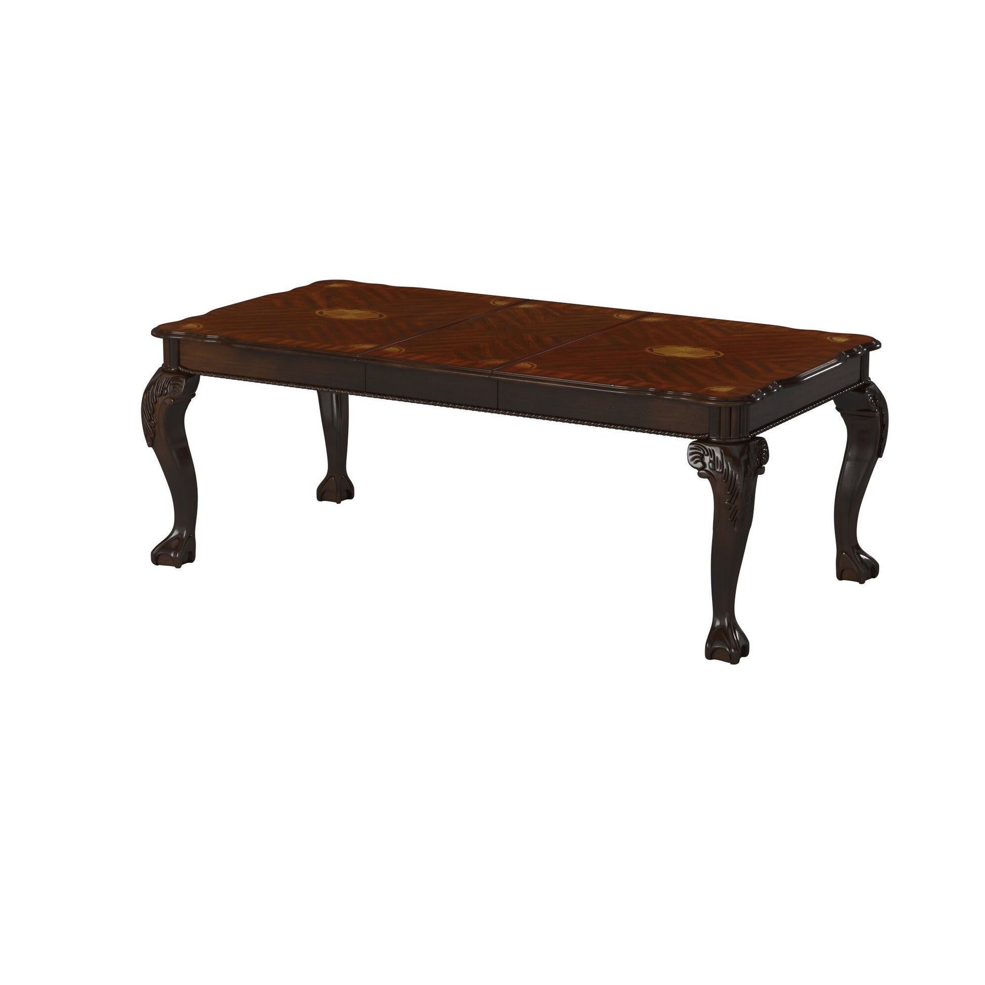 Elegant Design Dark Cherry Finish Dining Table With Removable Extension Leaf Cherry Veneer Wood Dining Furniture Brown Mix Dining Room Traditional Wood