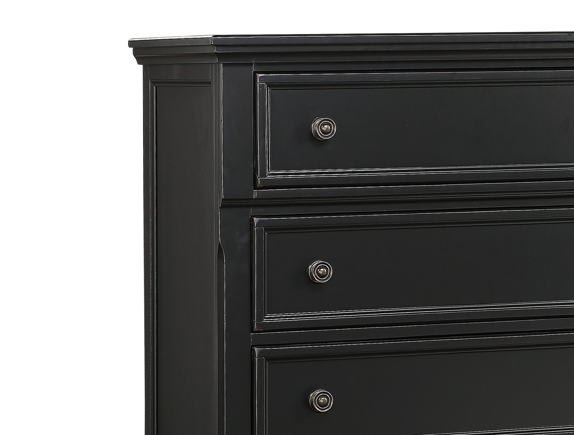 Casual Transitional Styling 1Pc Chest Of Drawers Black Finish Bun Feet Bedroom Furniture Black Bedroom Transitional Wood