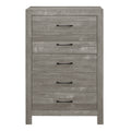 Rustic Design Gray Finish 1Pc Chest With Storage Drawers Black Metal Hardware Bedroom Furniture Gray Wood