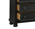 Casual Transitional Styling 1Pc Chest Of Drawers Black Finish Bun Feet Bedroom Furniture Black Bedroom Transitional Wood